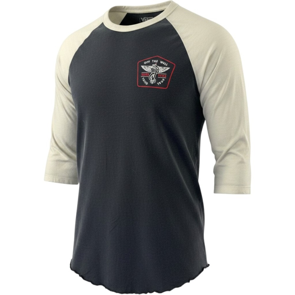 Vans Raglan Baseball Tee Unisex M Graphic Long Sleeve Cotton Shirt Skater Retro